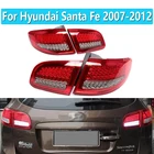 Задний фонарь в сборе для Hyundai Santa Fe 2007-2012, светодиодсветильник фары дальнего света, светодиодные стоп-сигналы, Динамический светодиодный сигнал поворота, 1 комплект