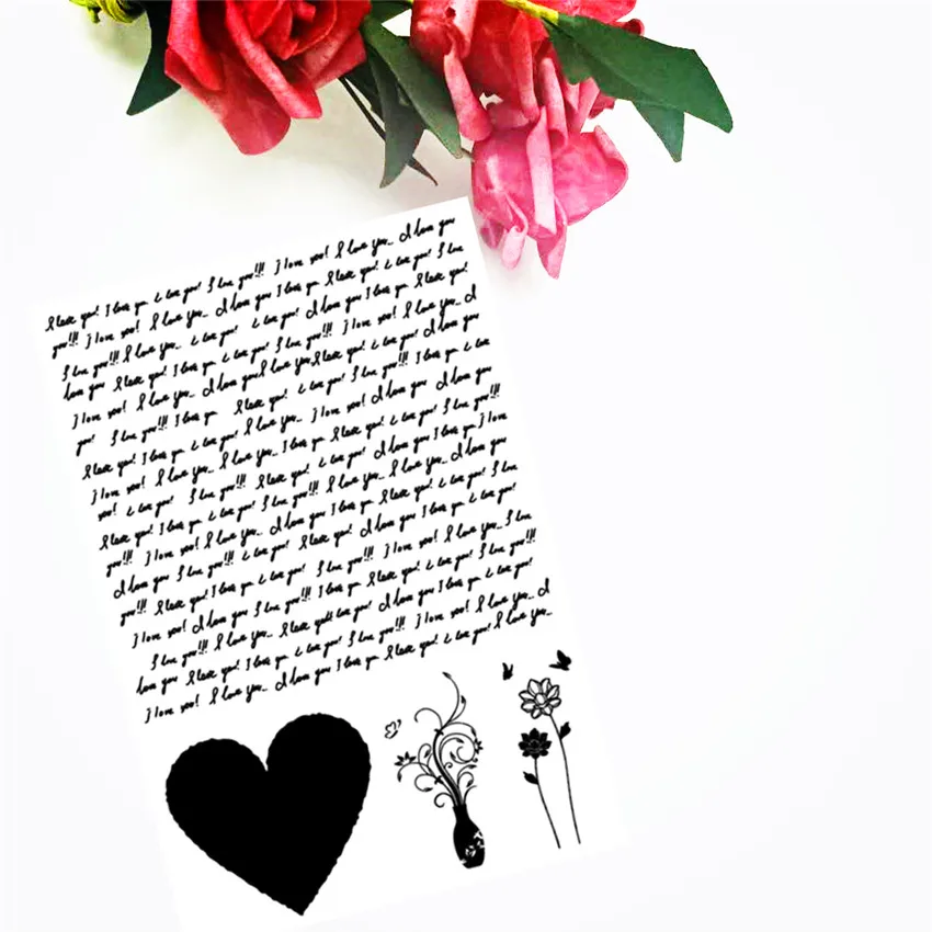 11x16 см любовь поэзия прозрачный печать прозрачные наклейки силиконовый валик для