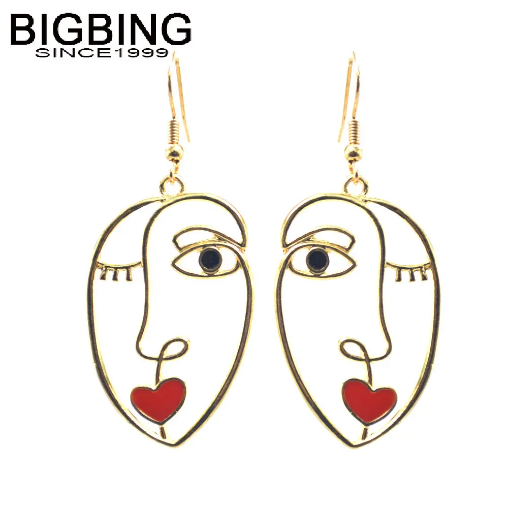 T054 BIGBING ювелирные изделия золотые полые женские серьги для лица набор модная