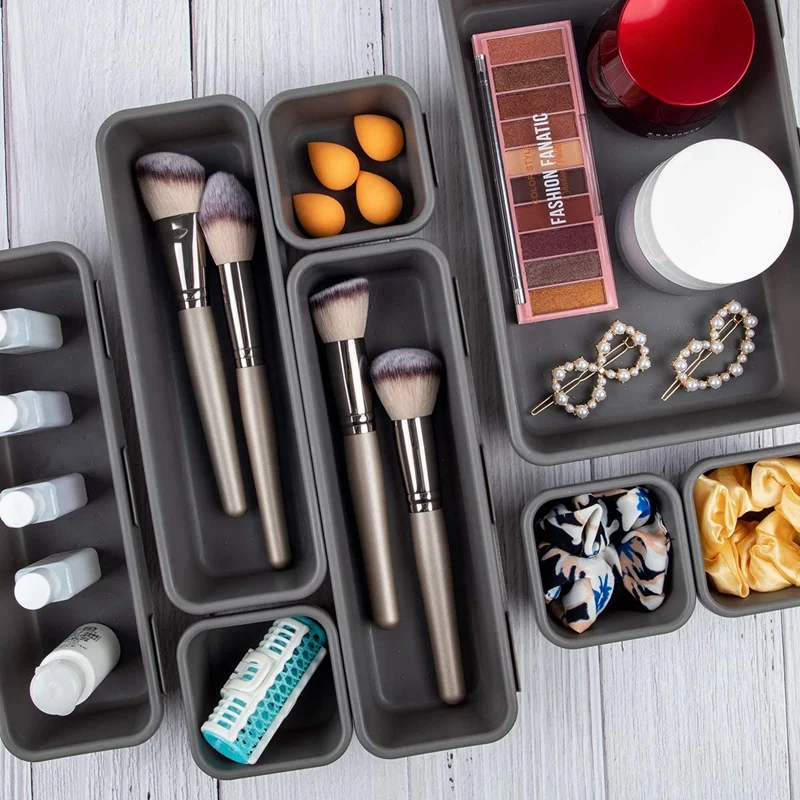 

Desktop Drawer Storage Box Tray,Dividers Storage Bins Container for Kitchen Bathroom Office Bedroom Makeup