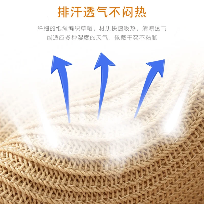 

Master Guan Star Same Style Straw Hat Female Summer Sun Protection Sun-Shade Fisherman Hat Seaside Holiday Big Brim Beach Wide