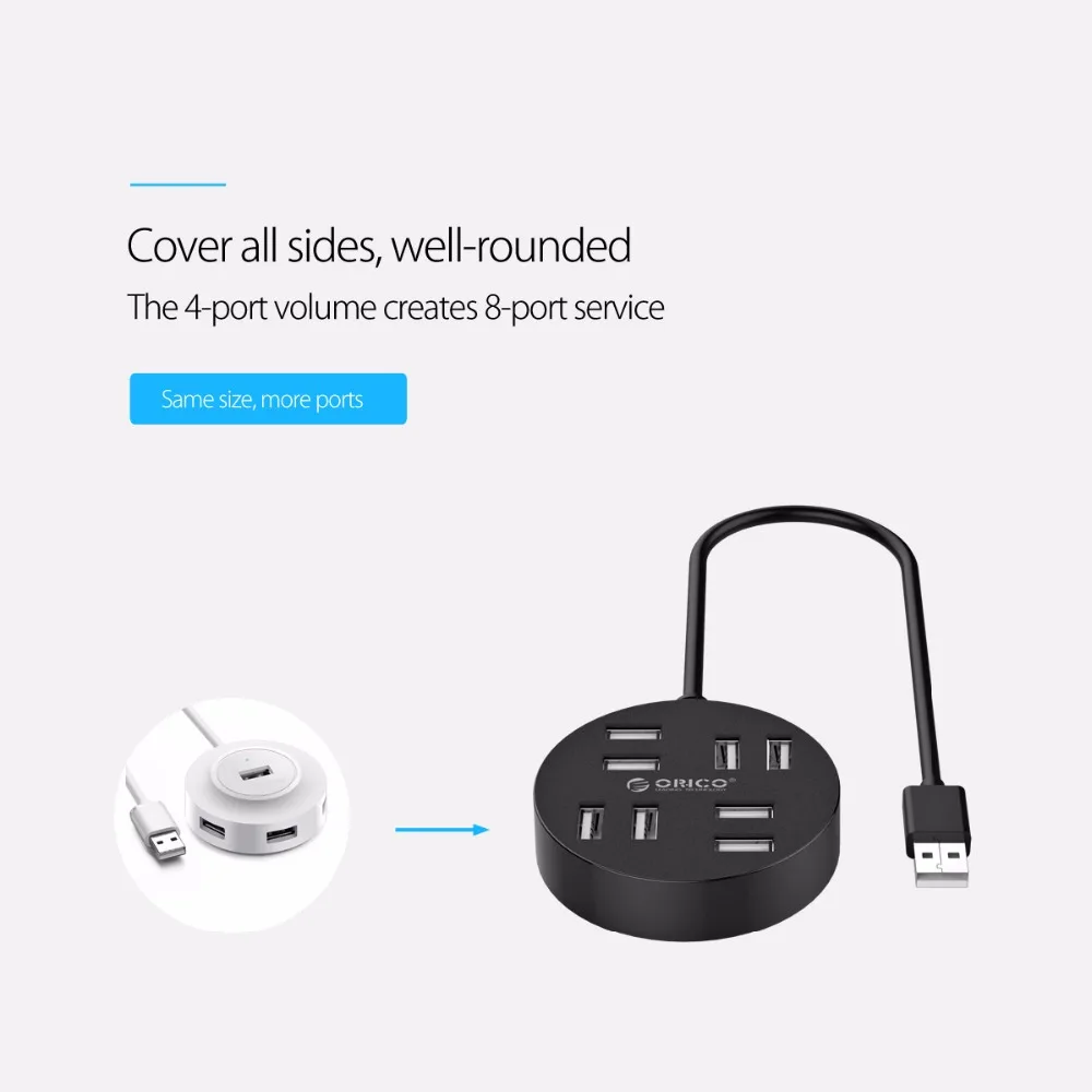 ORICO Мульти 8 портов USB 2 0 концентратор Высокоскоростной мини сплиттер адаптер с