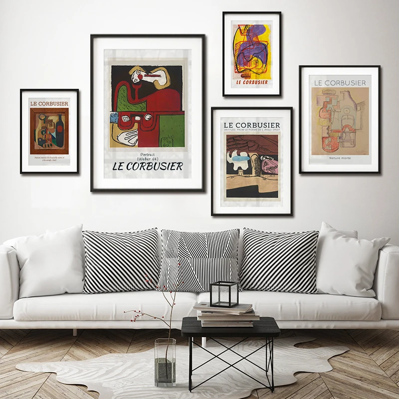 

Le Corbusier Canvas Print Museum Exhibition Poster Abstract Cubism Art Painting Gallery Wall Picture Mid Century Room Home Decor