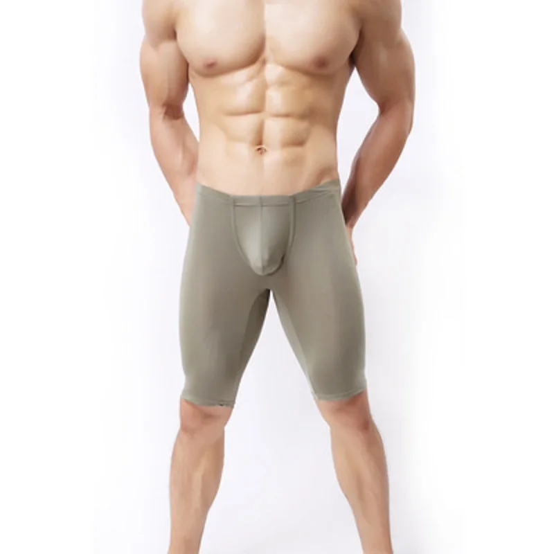 Men's Ultrathin Vogue Sleep Bottoms Casual Interest Closefitting Comfortable Pyjama Middle-Pants U Convex Pouch Erotic Lingerie | Мужская