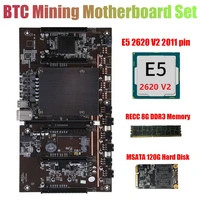 x79 h61 btc miner motherboard with e5 2620 v2 cpu recc 8g ddr3 memory 120g ssd 5x pcie support 3060 3080 graphics card