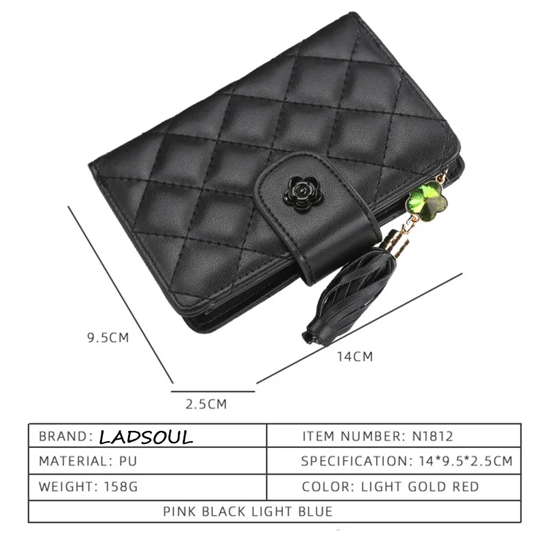 LADSOUL 2019 Женский кошелек модный решетчатый многофункциональный на молнии модная