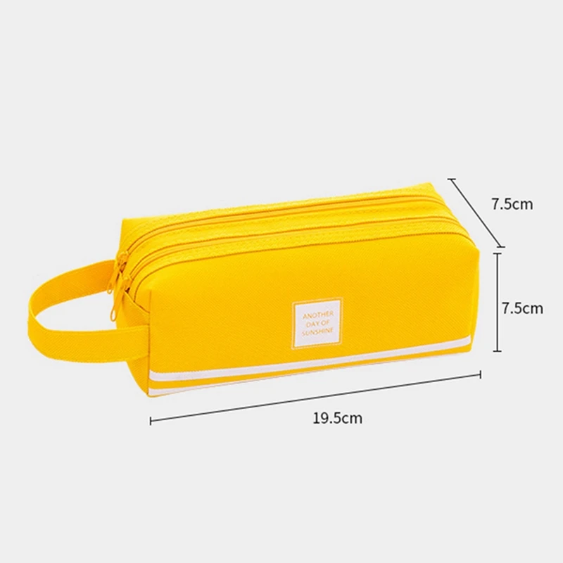 

Large-capacity Pencil Case Multi-functional Double-layer Pencil Case Girl Student Stationery Cosmetic Storage Bag 19.5*7.5*7.5cm