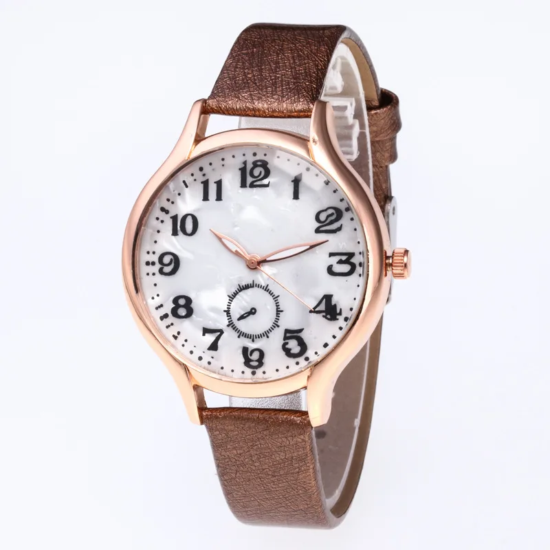 

Leather Quartz Dial Watch wristwatch 2020 new Fashion Women Watches marble Printing Pattern Weaved Wholesale Fi