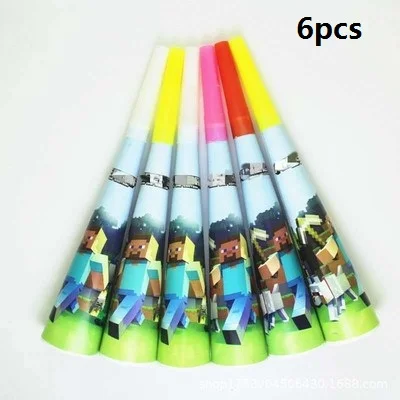 Набор украшений на день рождения в стиле майнкрафт коробка салфетки тарелки