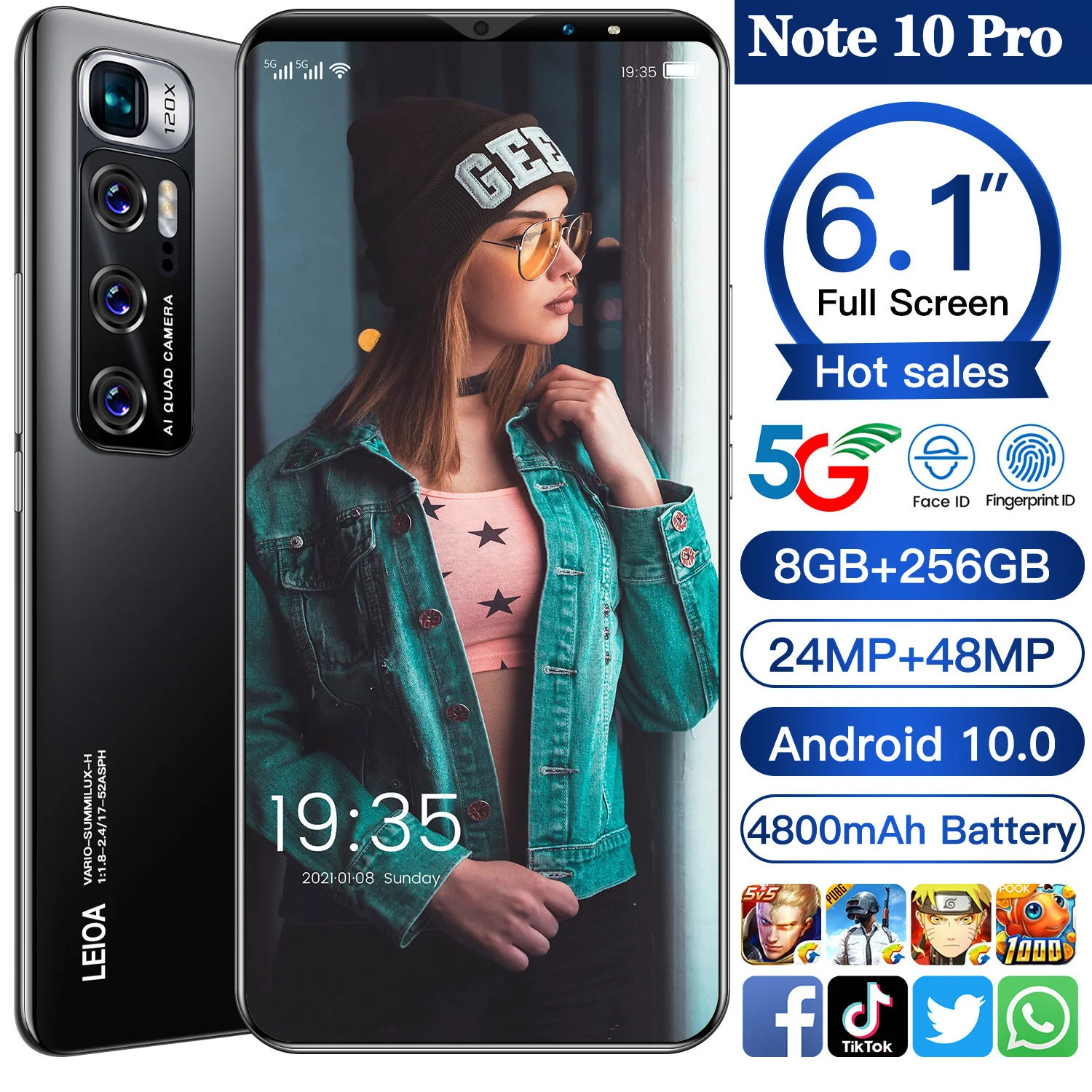 radmi note 10 pro smartphone android 10 128 gb 6 1inch smart phones unlocked 5g global version mobile phones 512gb cellphones free global shipping