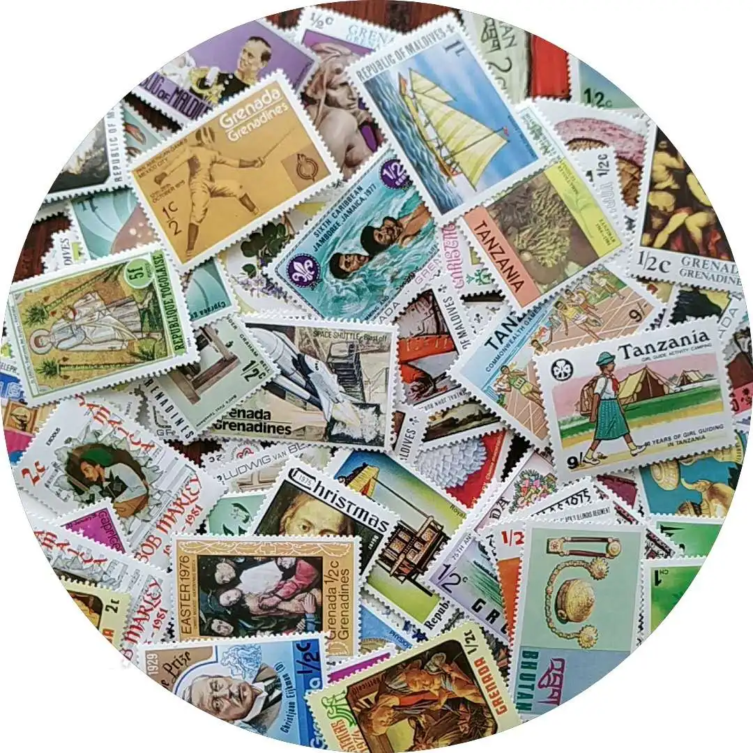 100 шт./компл. разные почтовые штампы от Word без повторов коллекция штампов высокое