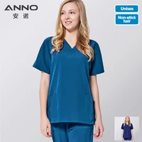 anno elastic scrubs set nursing spandex clinics suit unisex non sticky hair pet hospital clothing nursing uniforms