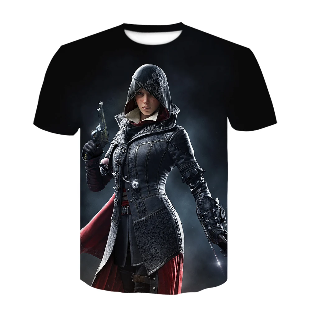 Странные Вещи Футболка Топ игры assassins creed 3D с принтом harajuku футболка белая рубашка