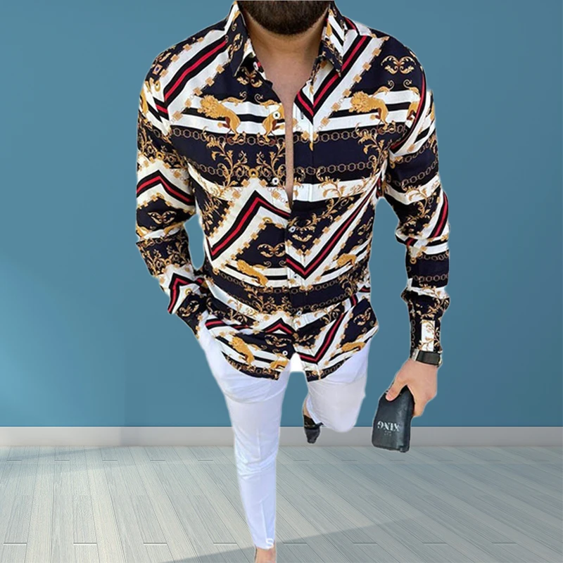 

New men's casual shirt in autumn, fashionable men's shirt shirt in 2021