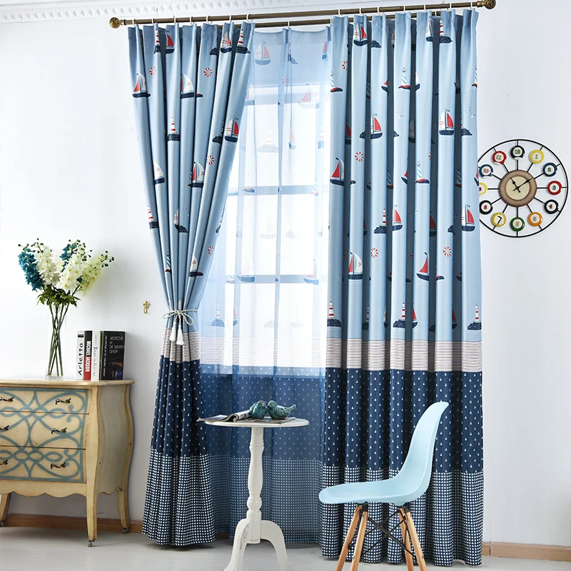 Шторы блэкаут голубые/розовые на заказ занавески для спальни мальчиков и девочек