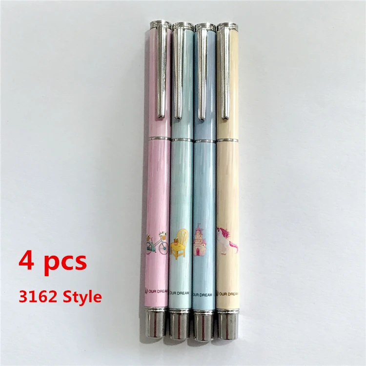 4PCS 3162 4 шт./лот, новинка, Студенческая авторучка, авторучка, Студенческая награда, подарок, 0,38 мм, чернильная ручка, милая и хорошего качества - Цвет: 4PCS 3162