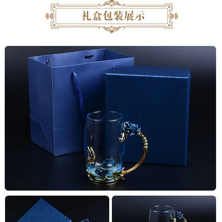 Household enamel cup high temperature enamel color glass cup glass tea set