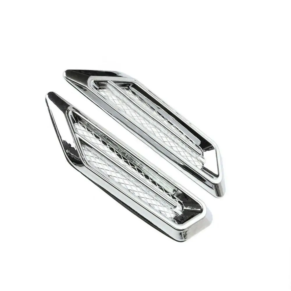 

2pcs Plastic Chrome Car SUV Air Flow Fender Side Vent Decor Air Outlet Decoration Stickers Accessory Car Accessories