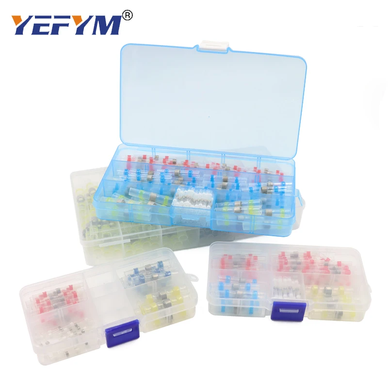

50/100/160/200pcs Heat Shrink Connect Terminals Waterproof Solder Sleeve Tube Electrical Wire Insulated Butt Connectors Kit