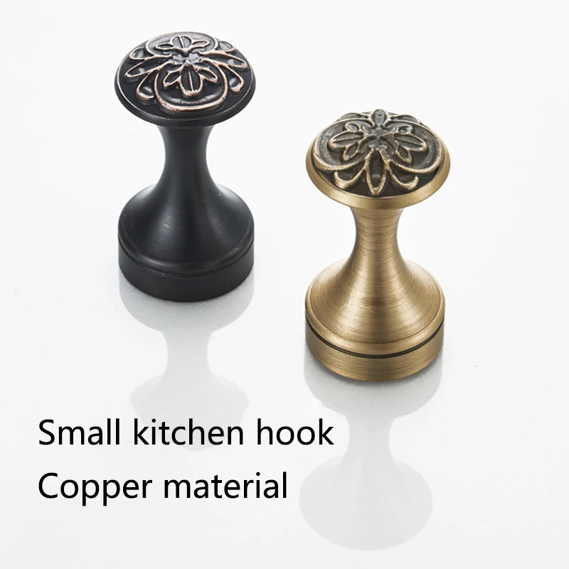 

Vintage Coat And Hat Hook With Flower Pattern, Copper Wall Mounted Single Hook Robe Hanger for Bathroom, Closet, Entryway