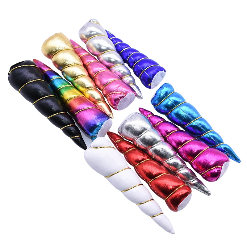 Повязка на голову с рожками единорога для детей 11 цветов выбор 13 х3 см 1/3/6 шт.