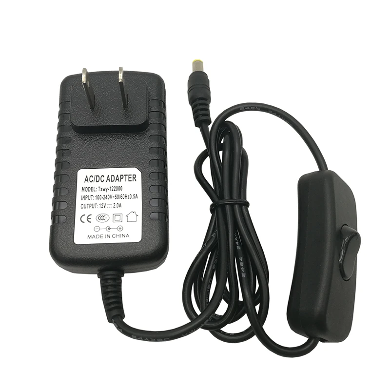 Новое поступление 12V 2A 100~ 240 В переменного тока, 50/60Hz Входная мощность разъем 12В 2000mA Питание водяной насос постоянного тока адаптер с выключателем