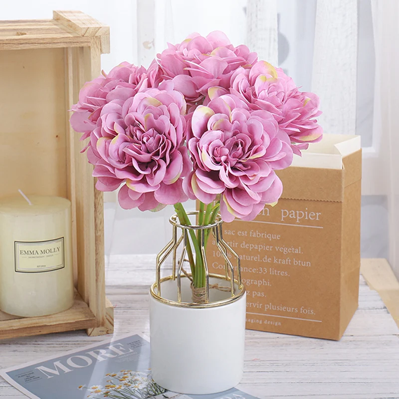 

5 Artificial Peonies Bridal Bouquet Wedding Decoration Christmas Day Celebration Party Supplies Home Bedroom Furnishings