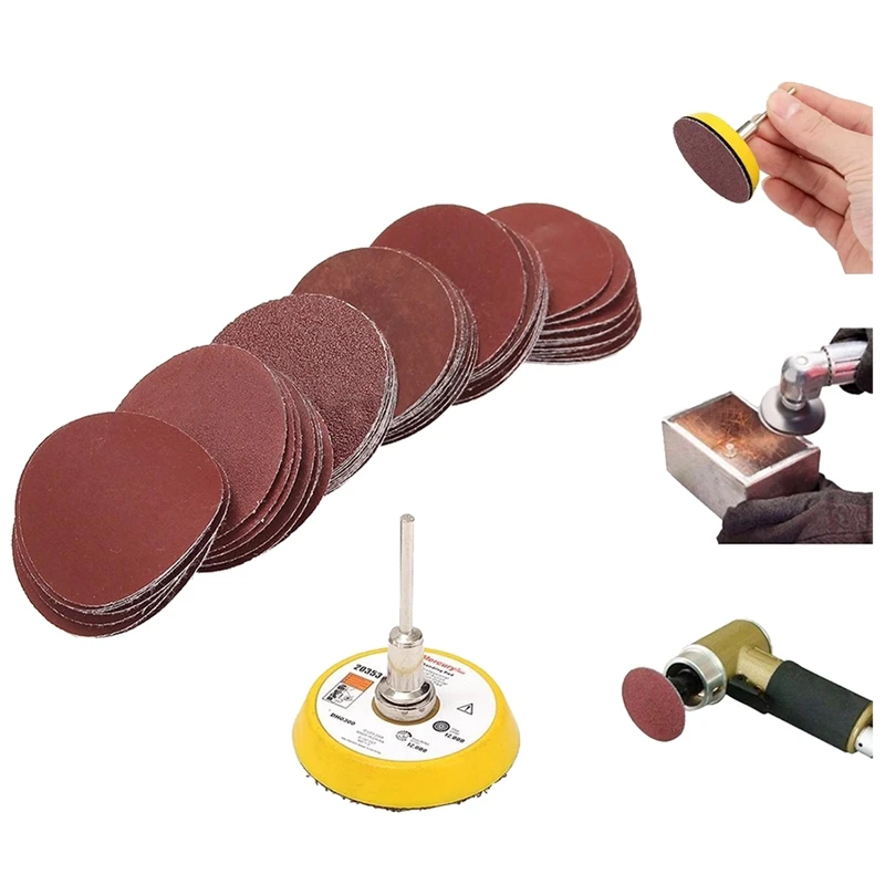 

(75mm) Loop Hook Sanding Pad Shank + 60Pcs Flocking Sand Paper Kit
