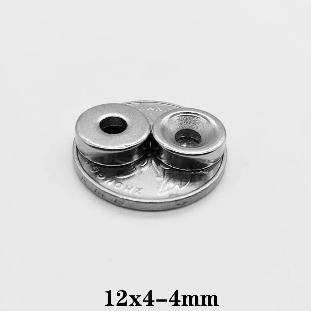 10~150PCS 12x4-4 N35 Powerful Magnetic 12*4 mm Hole 4mm Countersunk Neodymium Magnet Permanent NdFeB Magnets 12x4-4mm 12*4-4