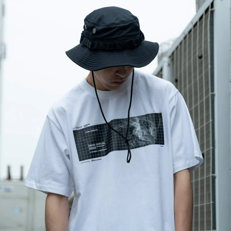 Мужская хлопковая футболка CROXX Techwear модная уличная в стиле хип-хоп панк | одежда
