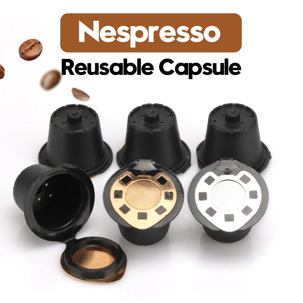 Filtri da caffè per Nespresso in acciaio inox Mech Capsule di caffè ricaricabili Pod Dripper Basket Cup Cafeteira argento oro