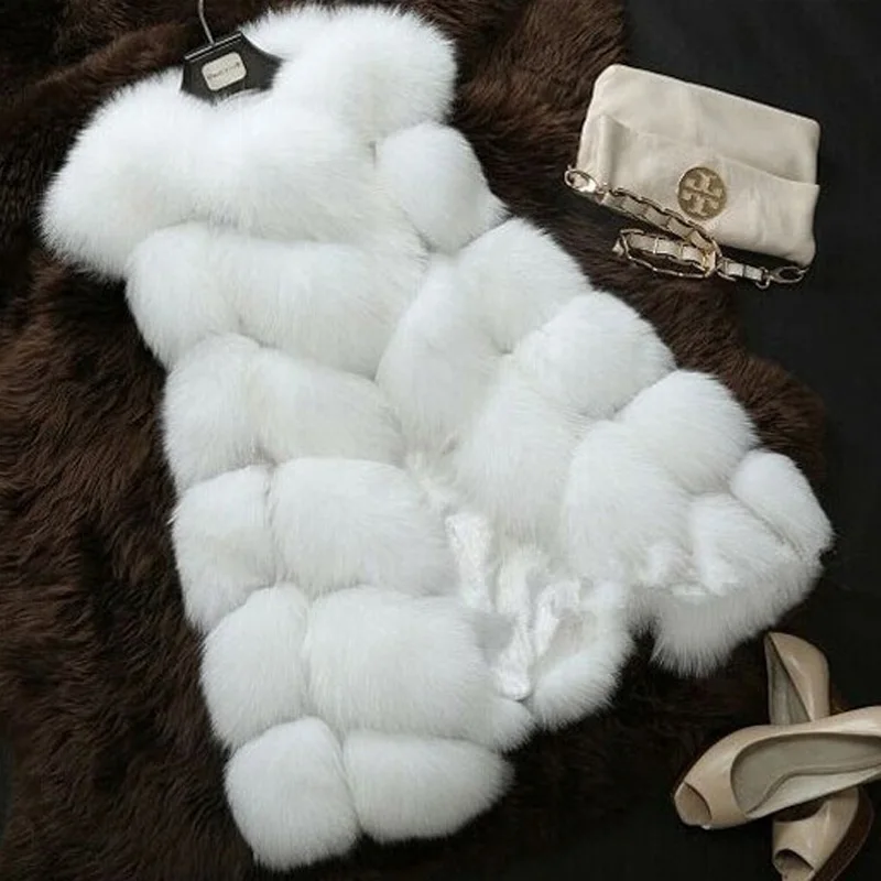Новинка 2019 меховой жилет женские зимние модные средней длины искусственный