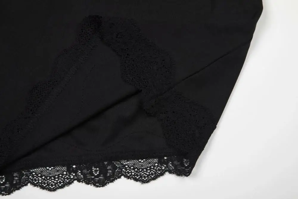 

Women sexy summer v-neck solid black white lace crop top cropped cami tank tee for female