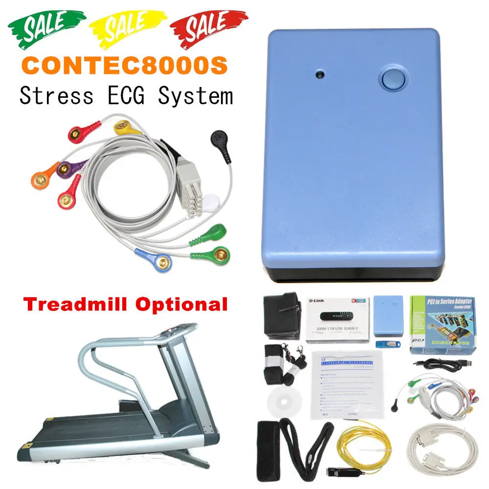 CONTEC 8000s WiFi Беспроводная 12-проводная система тестирования напряжения EKG машина
