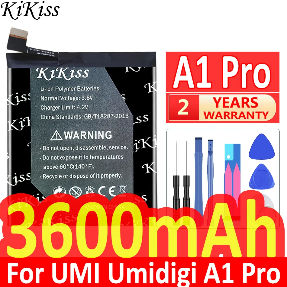 

Мощный аккумулятор KiKiss 3600 мАч для UMI Umidigi A1 Pro с инструментами