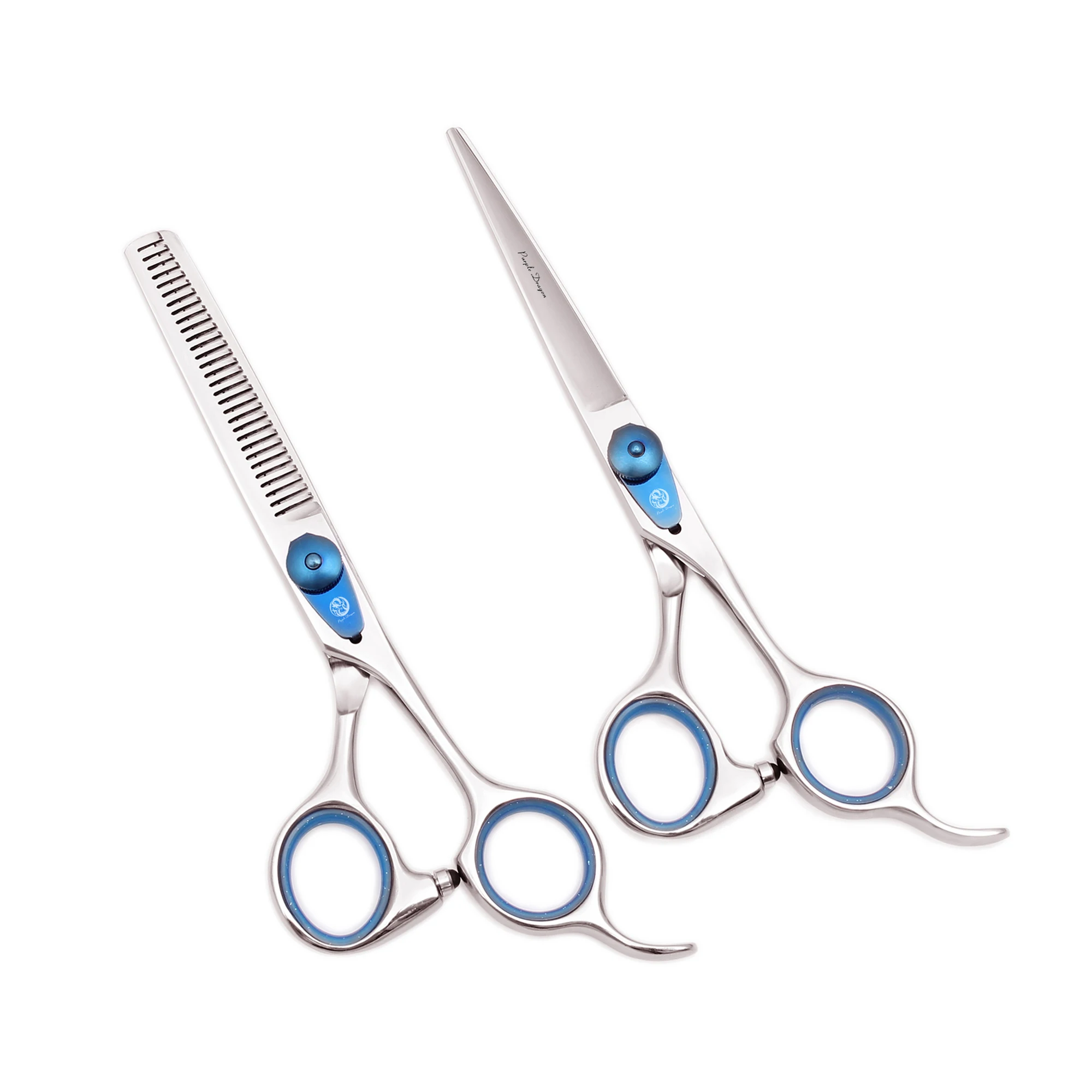 Ножницы для волос с деревянным футляром 6 &quotфиолетовый дракон японский 440C 1016N