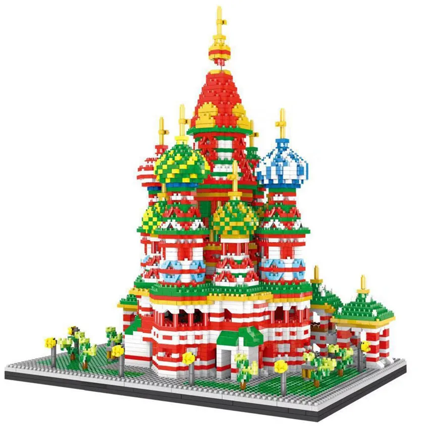 4650 + Mirco архитектурные блоки красочные строительные игрушки для церкви собор