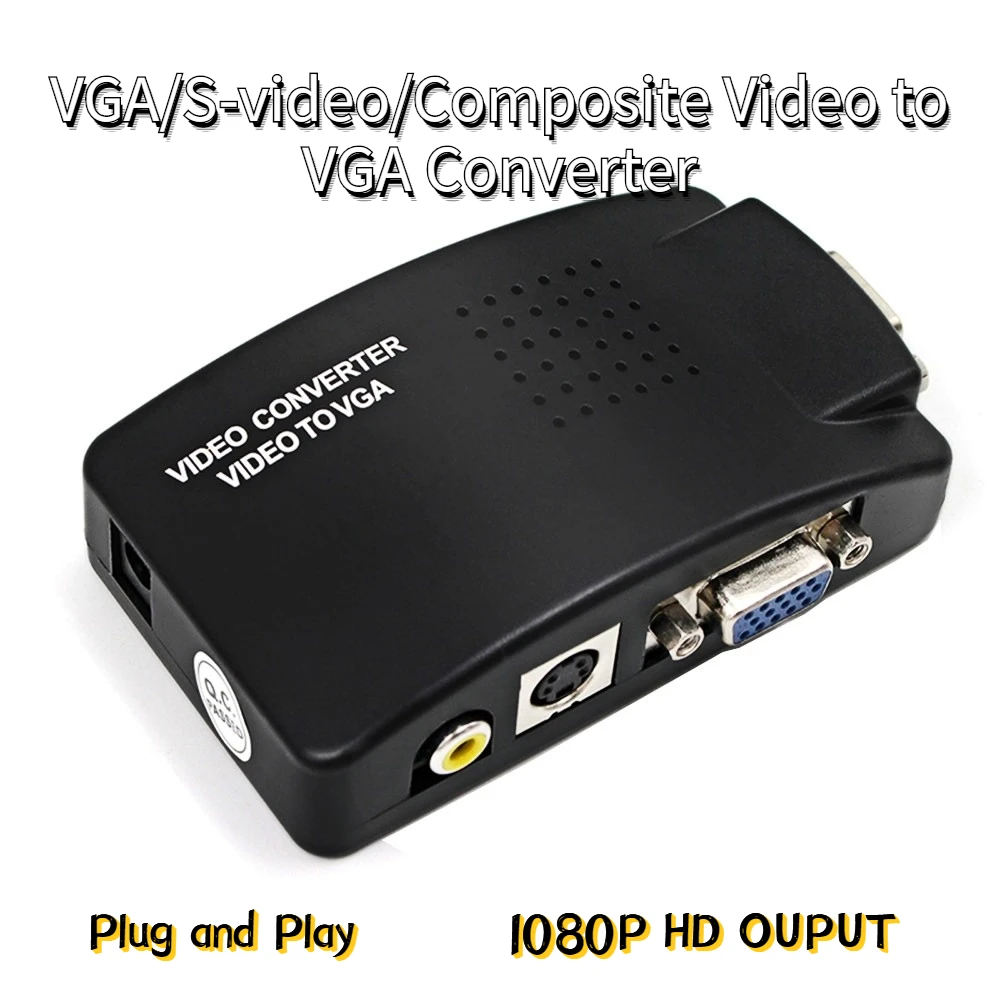 Преобразователь RCA VGA AV S Video адаптер HD 1080P преобразователь для ПК ноутбука