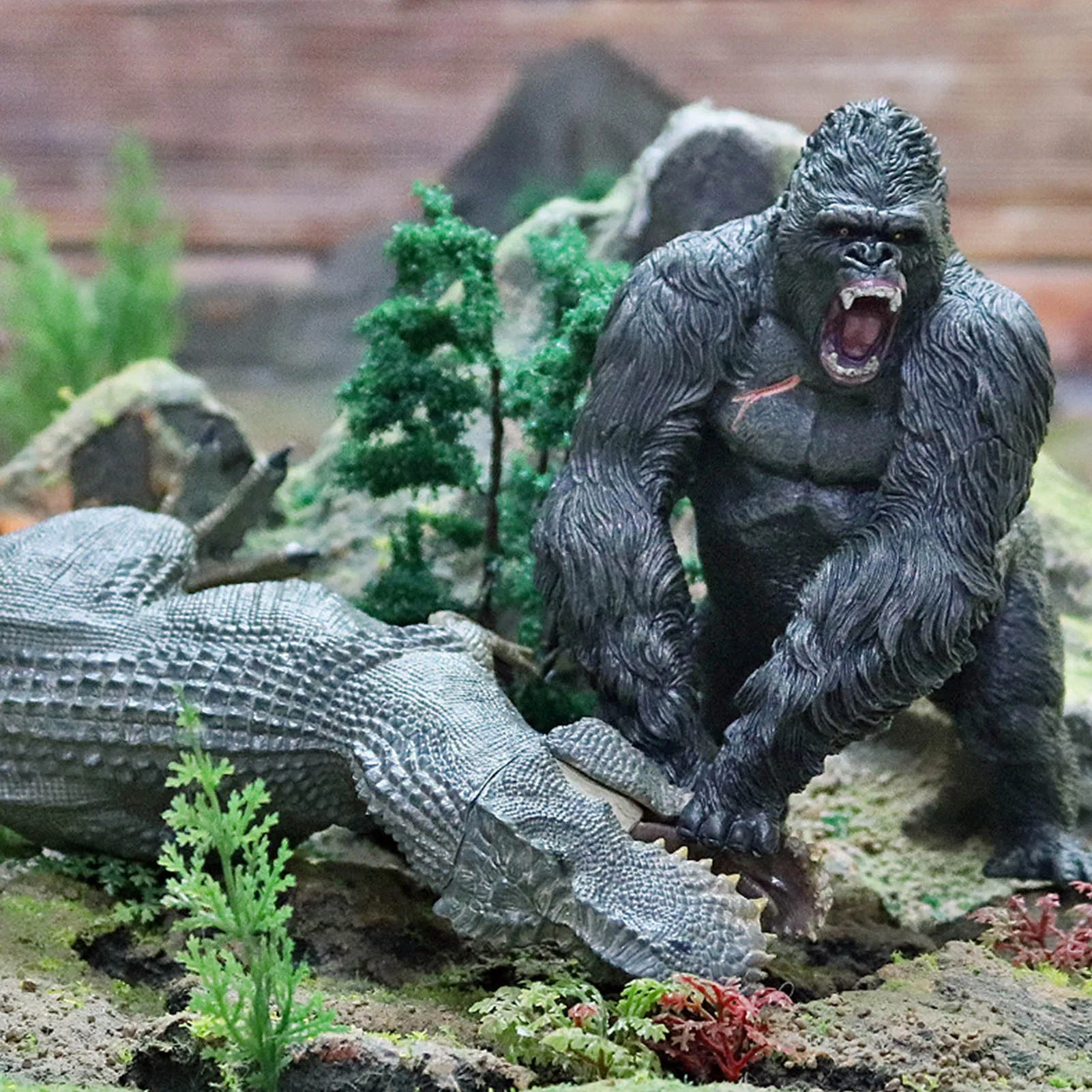 

Новая реалистичная модель гориллы, Детская кукла, Коллекция мягких животных Rbber, детская игрушка, гигантский орангутан, коллекционный # HY