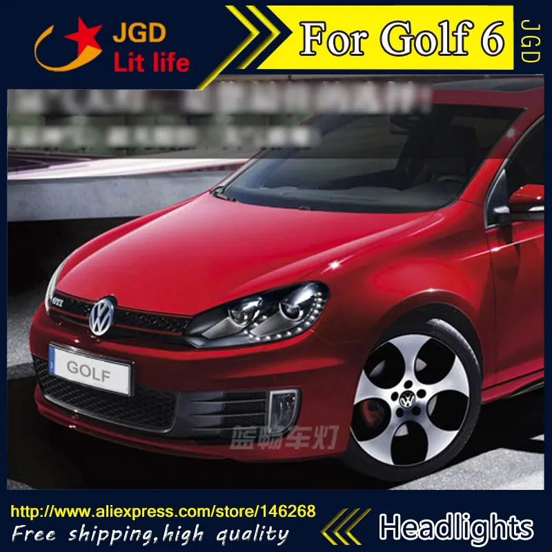 Бесплатная доставка! Светодиодный чехол для фар VW Golf 6 с биксеноновым объективом