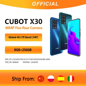 cubot x30 cellphone global version 48mp five camera 32mp selfie 8gb 256gb nfc 6 4 fullview display android 10 celular 4g lte free global shipping