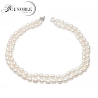 100 real natural pearl necklace femaleluxury bridal multi layer strand necklace engagement gift