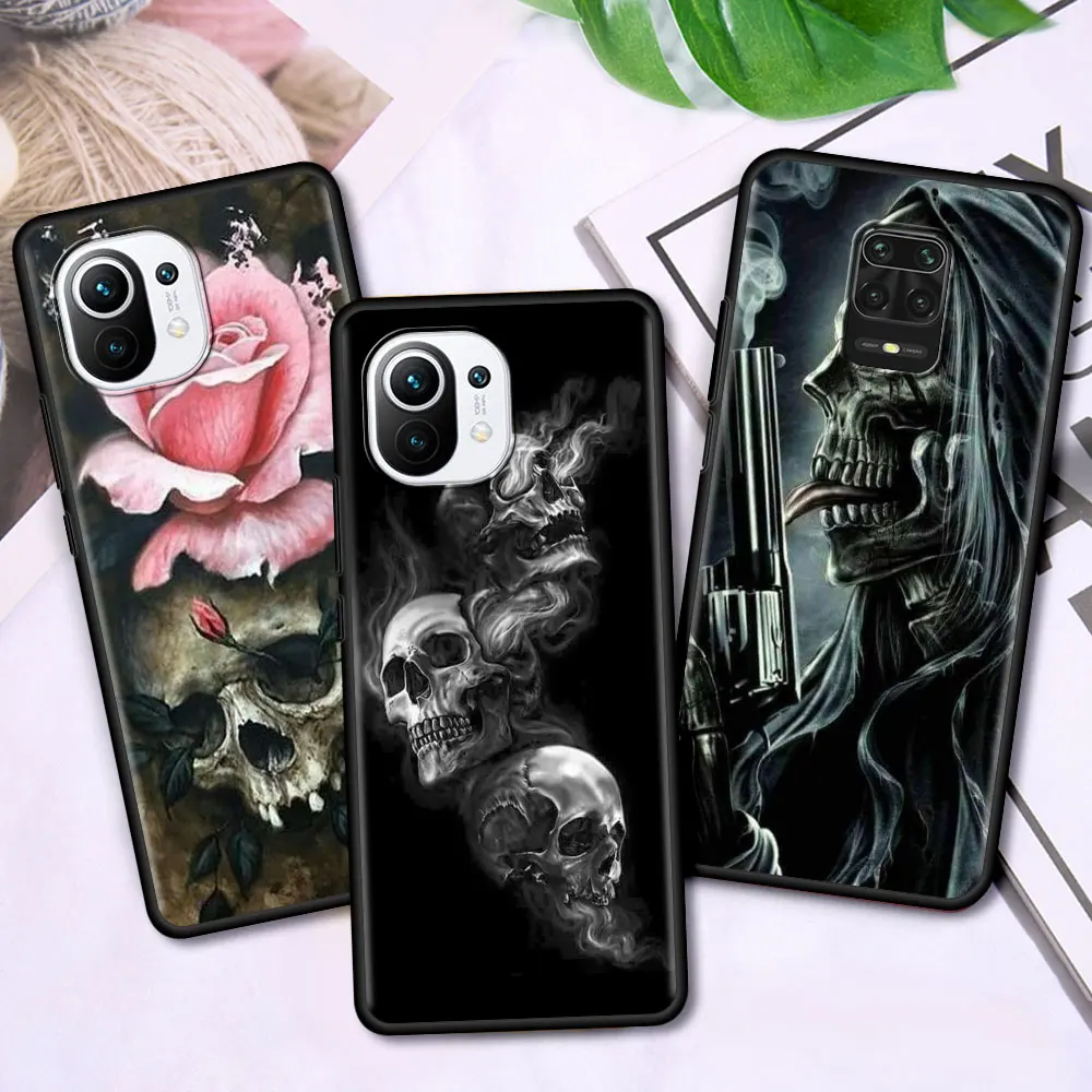 

Grim Reaper Skull Skeleton Case For Xiaomi Mi Poco M3 X3 NFC 9T 10T Pro 5G Phone Cover For Redmi Note 9S 9 8 8T 9C 9A Back Capas