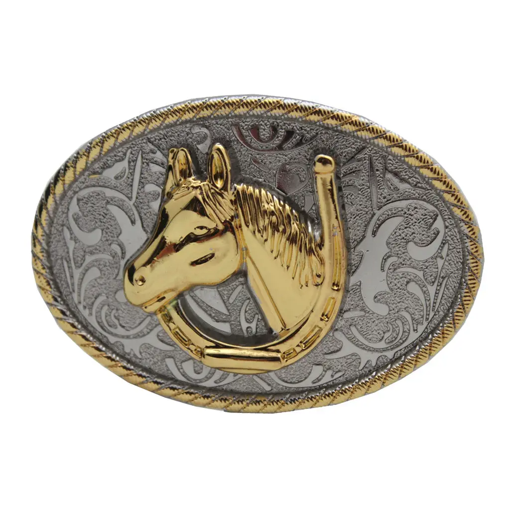 

Gold Silver Finish Western Floral Belt Buckle Indian Cowboy Costume Accessories