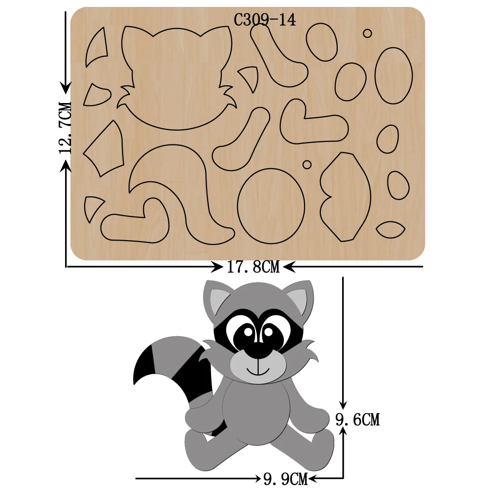 

New Cartoon Wooden die Scrapbooking C-309-14 Cutting Dies for common die cutting machines on the market