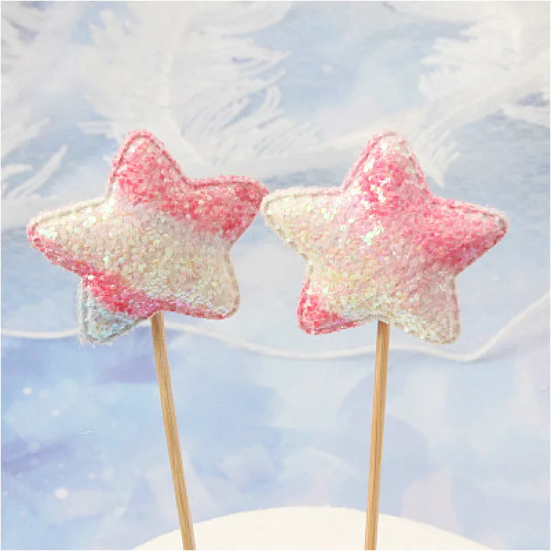 Блестящая пятиконечная звезда милая топпер для торта с буквами топ флаг детей