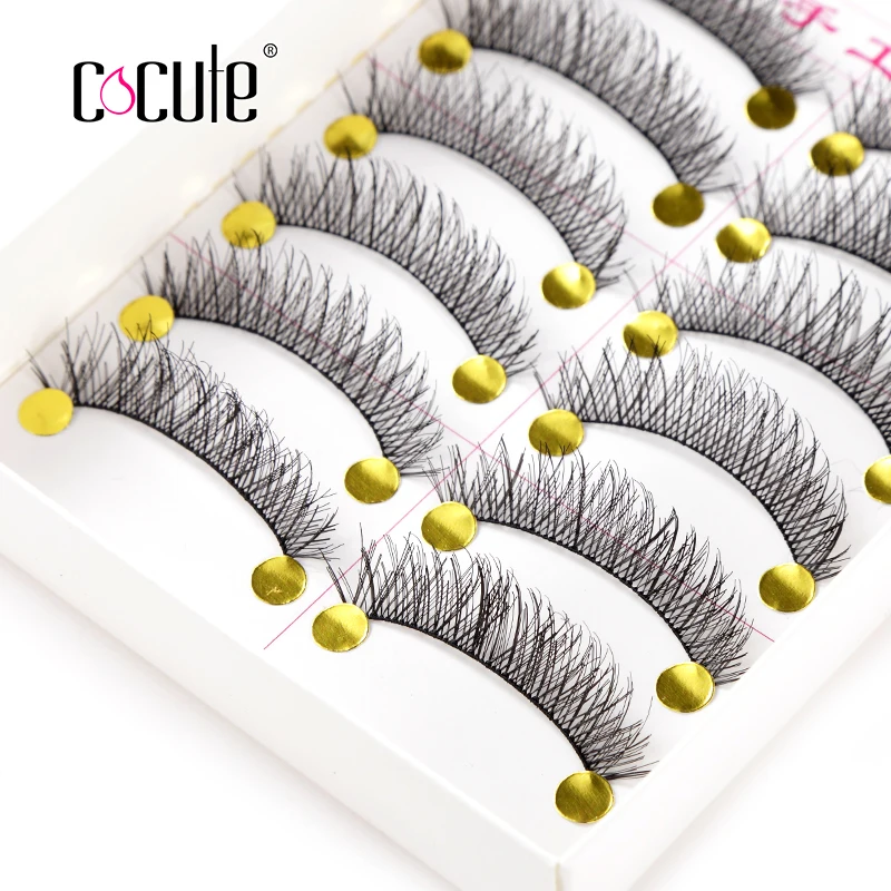 

10 Pairs False Eyelash Long Thick Black Eye Lash Curly Hand Made