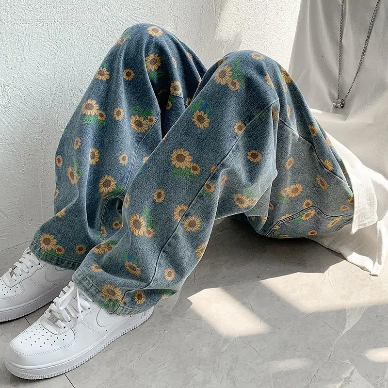 

Male Hip Hop Graphic Printed Female Jeans Autumn Fashion Casual Pants Oversize Korean Streetwear Male Pants