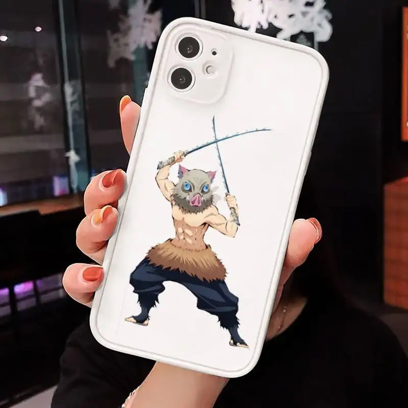 

Japan anime Kimetsu no Yaiba Phone Cases matte transparent For iphone 7 8 11 12 plus mini x xs xr pro max cover