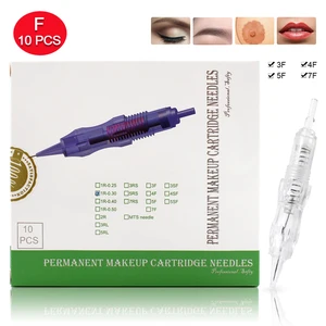 10 шт. картридж иглы 2F 3F 4F 5F 7F Перманентный микроблейдинг иглы одноразовые для бровей губ макияж ручка машина иглы Советы
